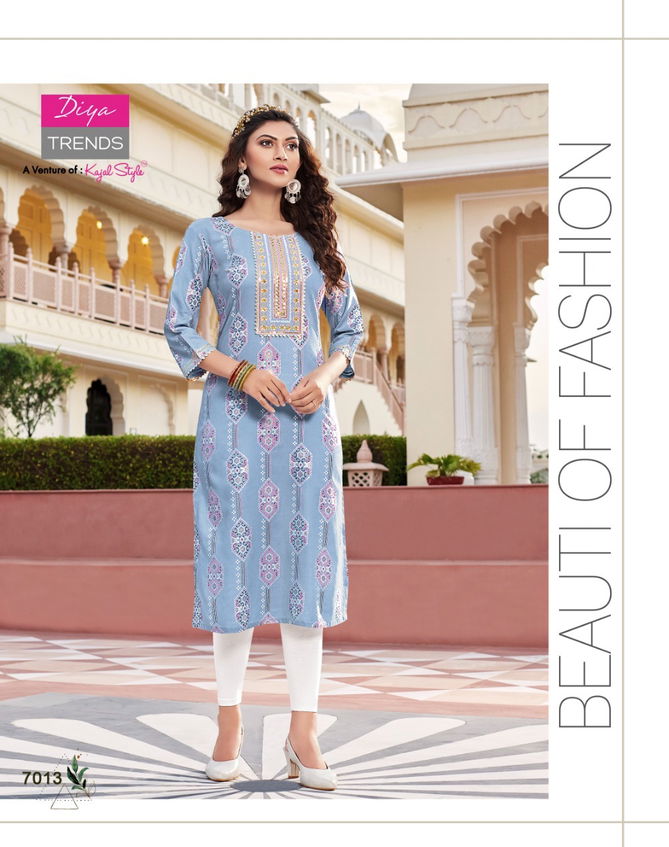 Victorias Vol 7 By Diya Trends Ethnic Wear Wholesale Embroidery Kurtis Catalog
